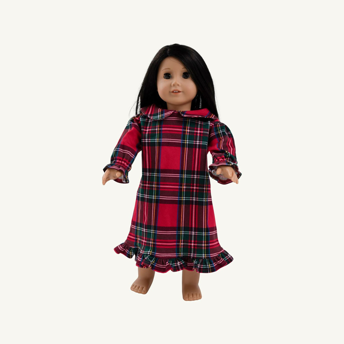 Goldie Locks Gown- Polyester Interlock Society Prep Plaid Worth Ave White