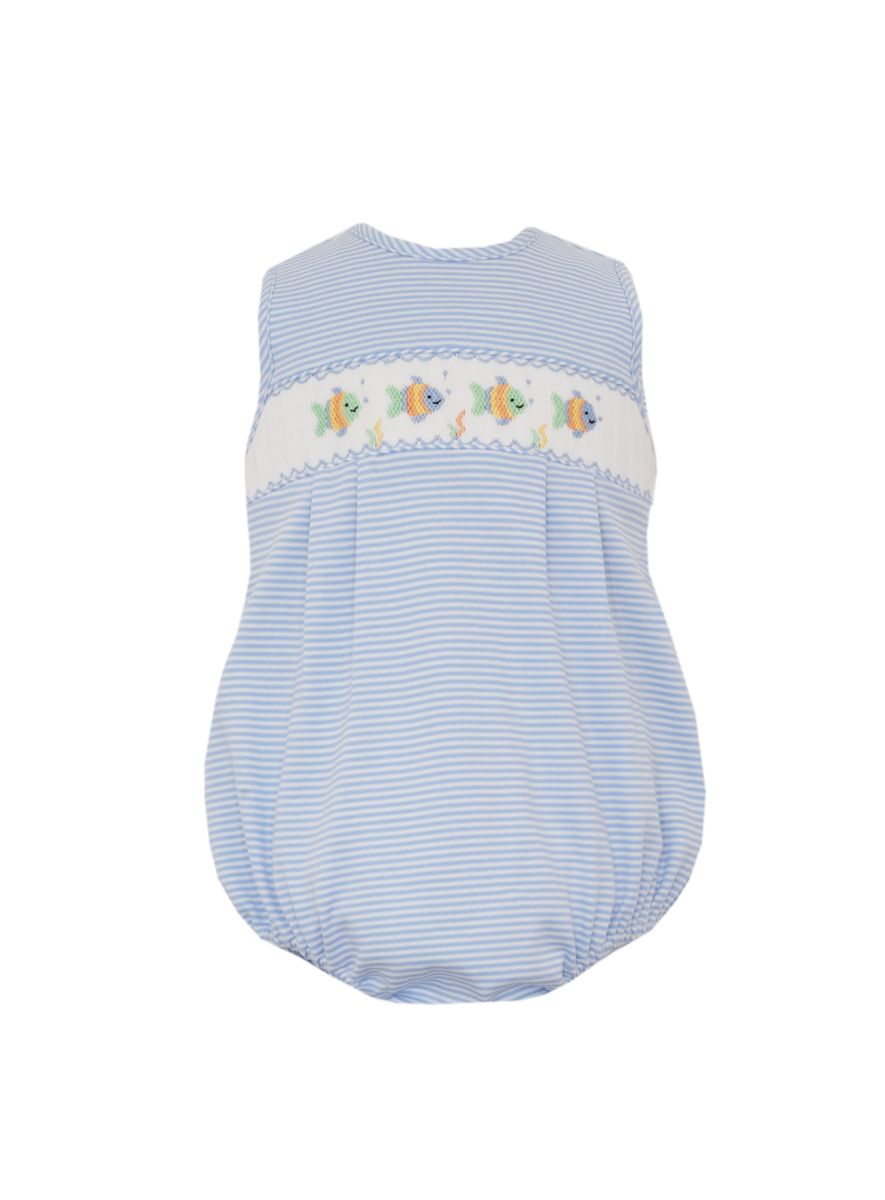 Boy’s Light Blue Stripe Knit Bubble-Fish