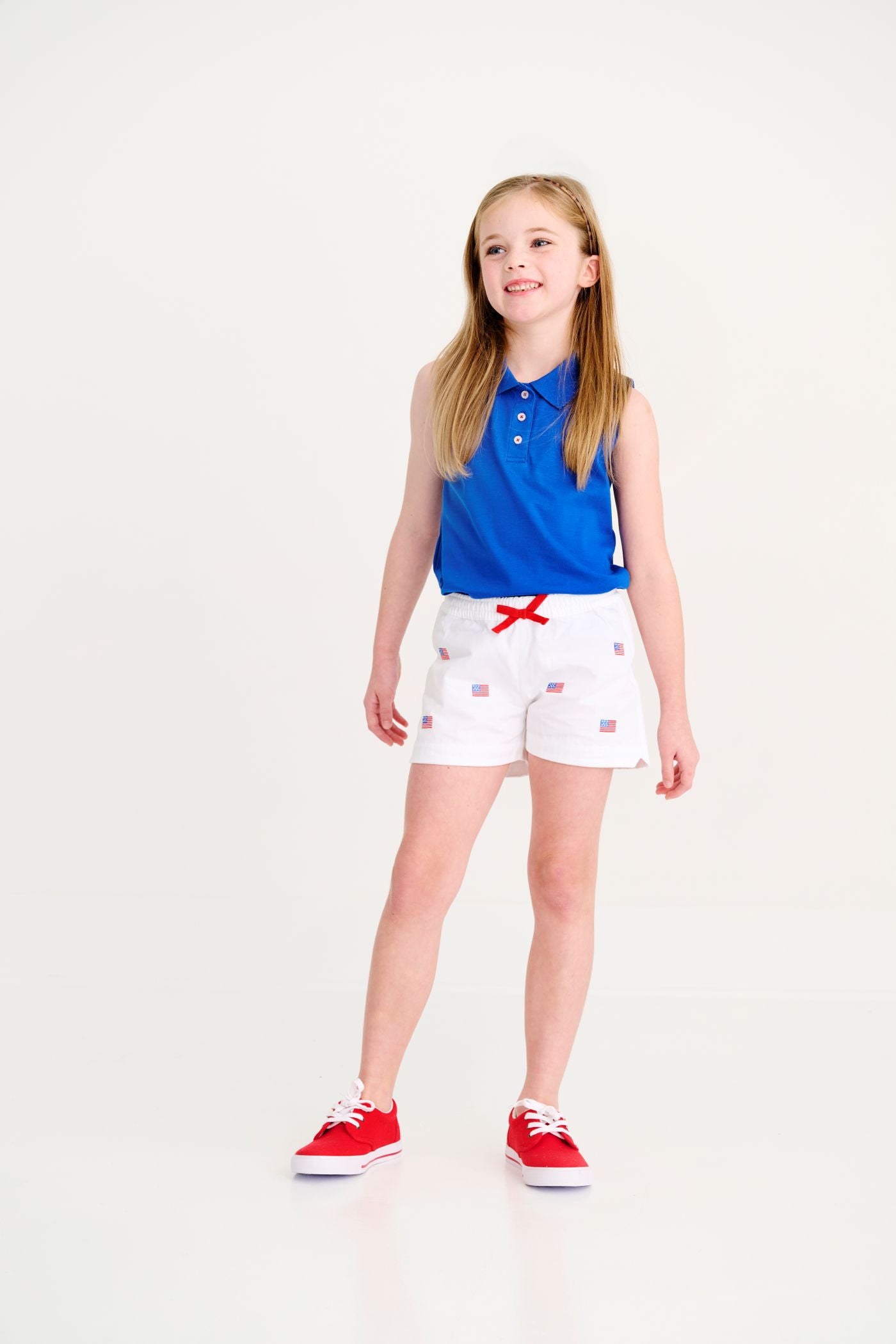 Critter Cheryl Shorts Worth Avenue White American Flags