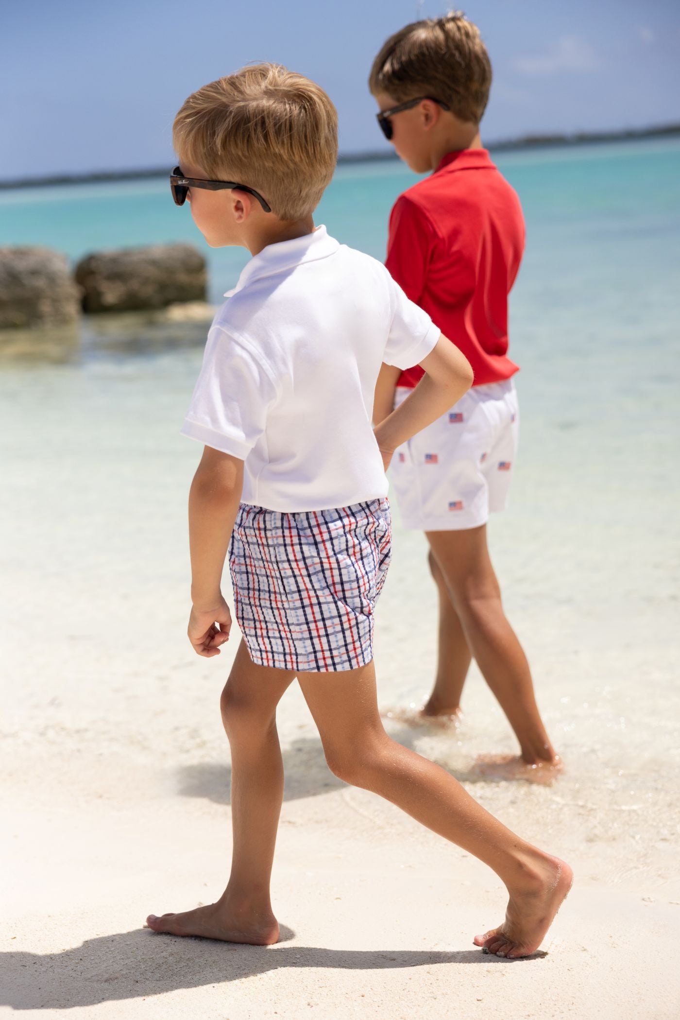 Sheffield Shorts Seersucker Pierce Mill Plaid Seersucker Nantucket Navy