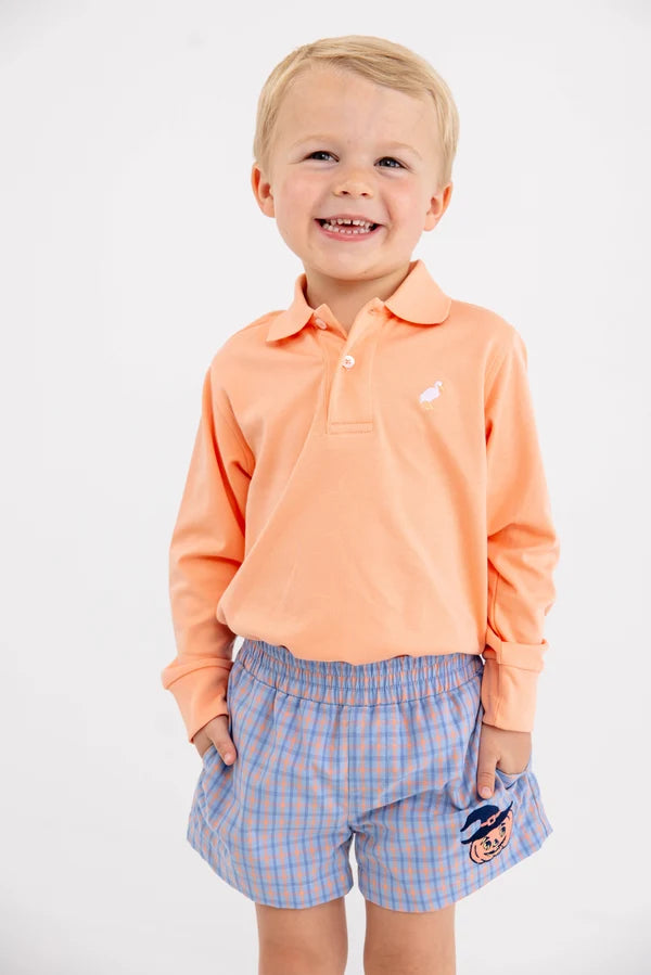 Sheffield Shorts Wheaton Windowpane with Seashore Sherbet Stork & Pumpkin Applique
