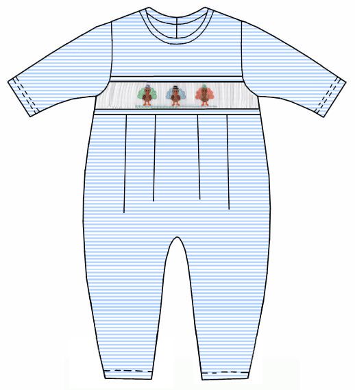 Turkey Boys Blue Knit Stripe Footie