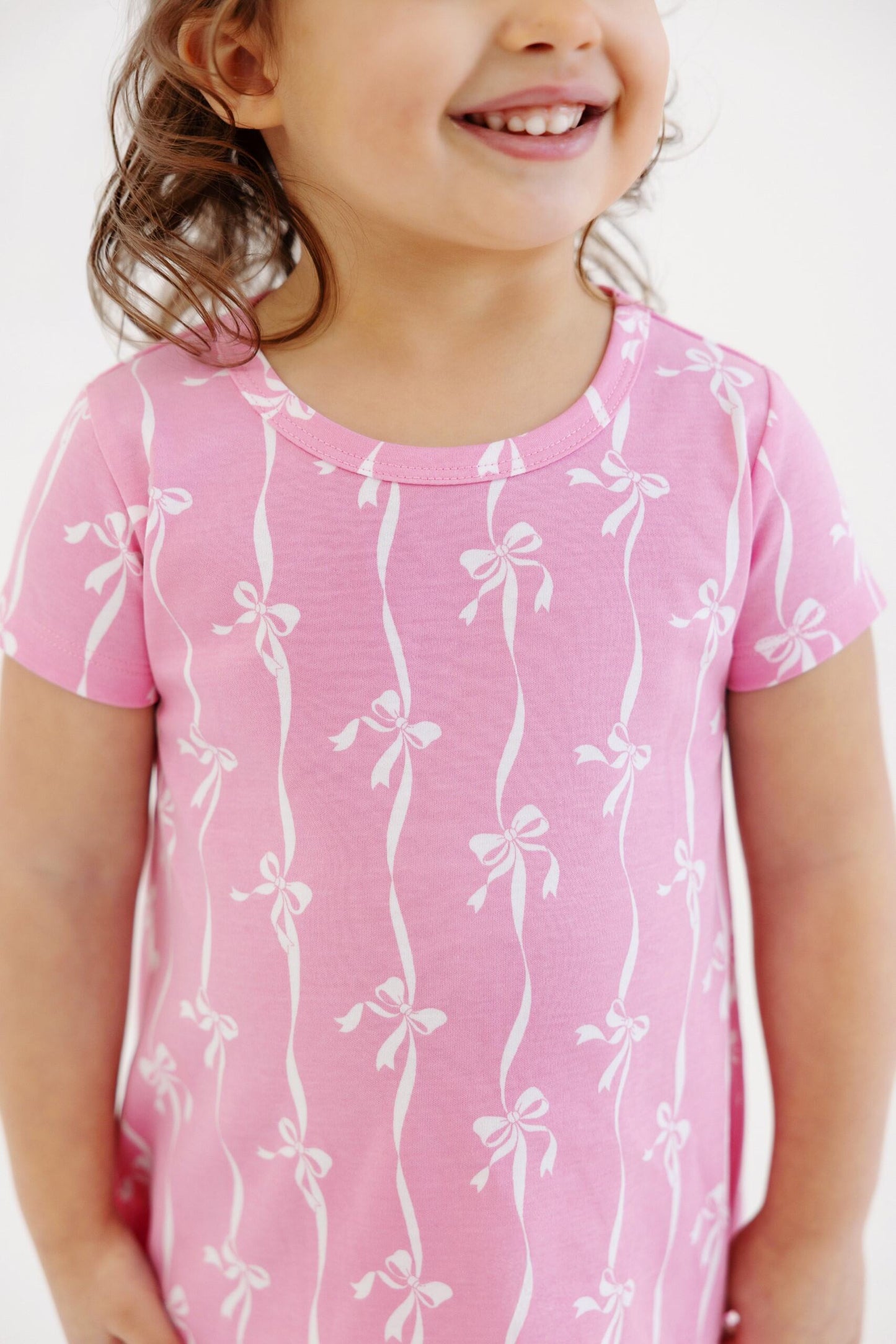 Polly Play Dress Bell Court Bows Hamptons Hot Pink