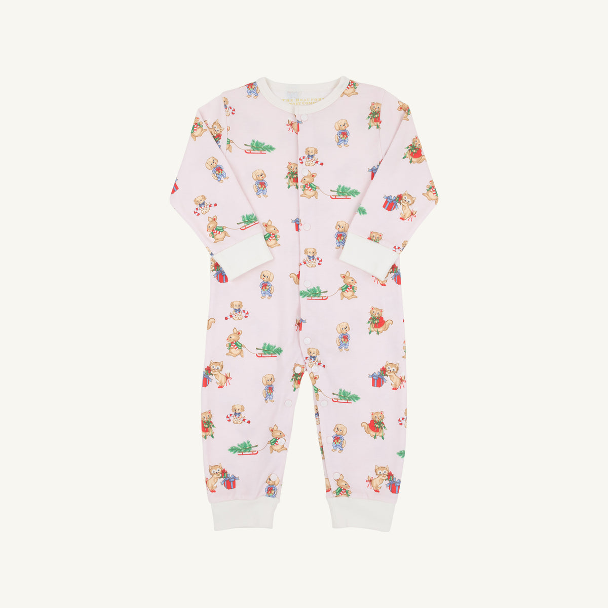 Paxton Playsuit Pima Christmas Cuties Pink Palmetto Pearl