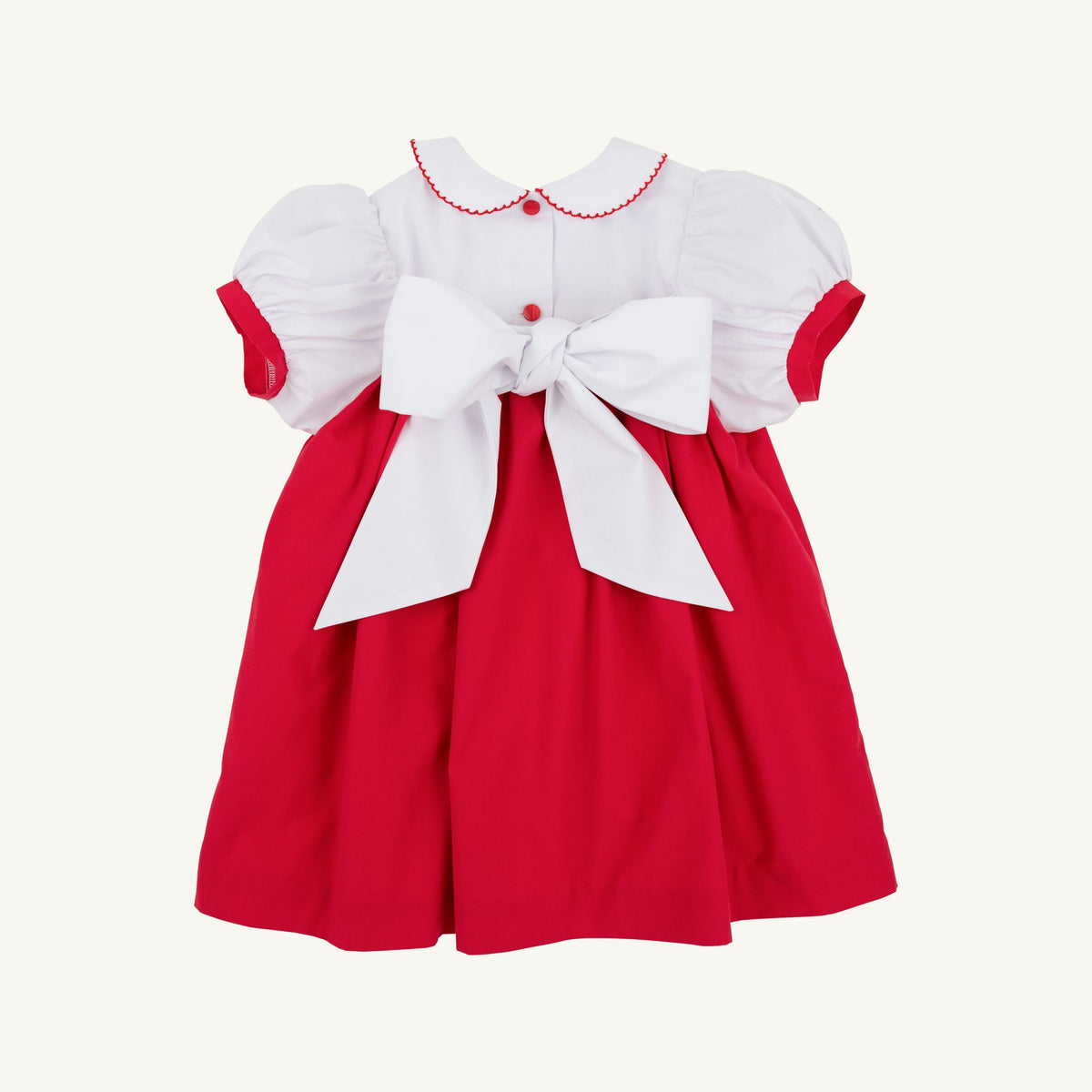 Mary Dal Dress Broadcloth Worth Avenue White Richmond Red Christmas Tree