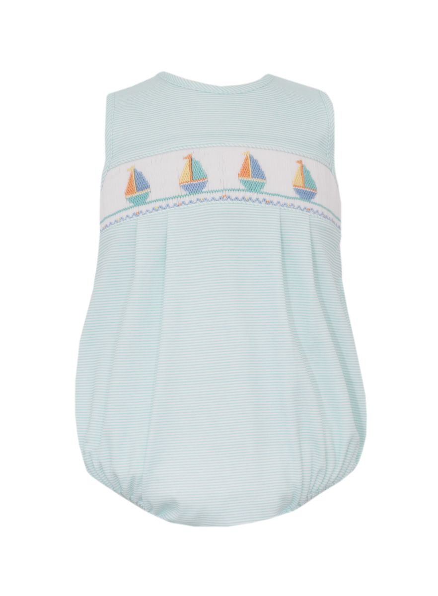 Aqua Stripe Boy’s Bubble-Sailboats