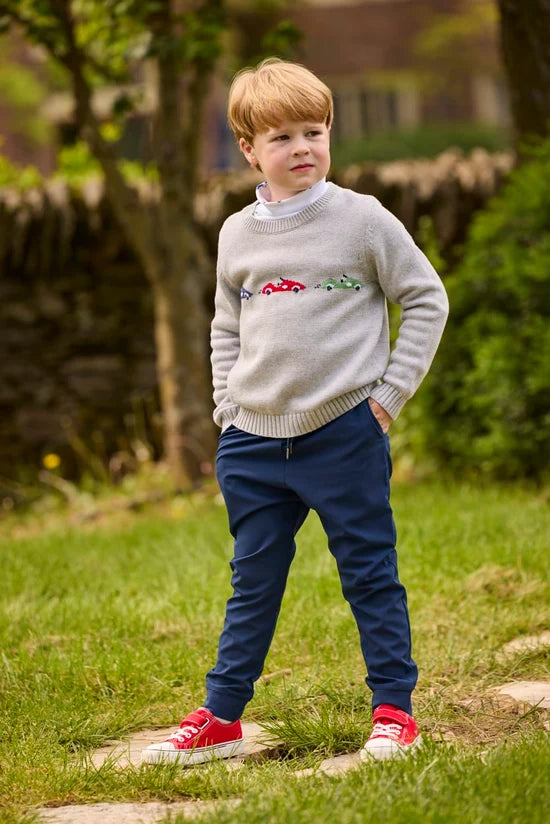 Intarsia Sweater - Race Cars