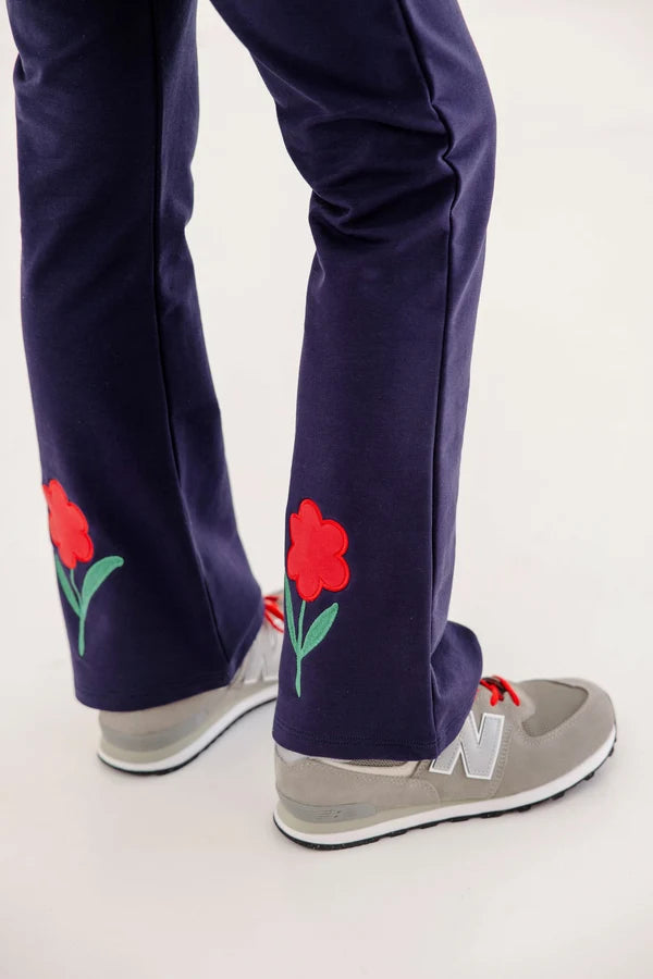 Patty Pants Nantucket Navy & Richmond Red with Flowers