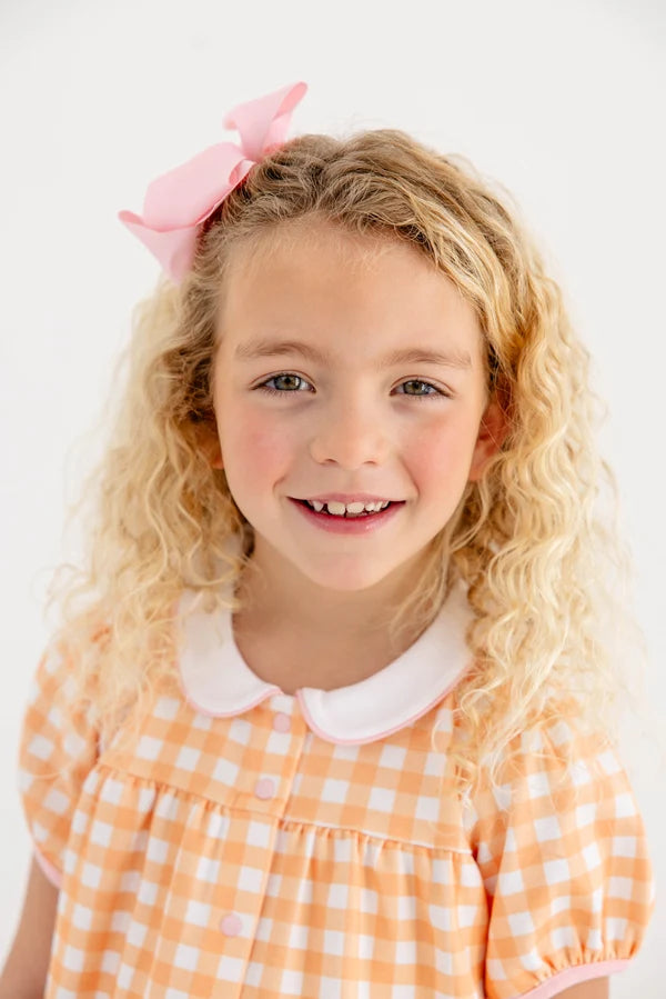 Tabitha's Teacher's Pet Dress Seashore Sherbet Gingham with Worth Avenue White