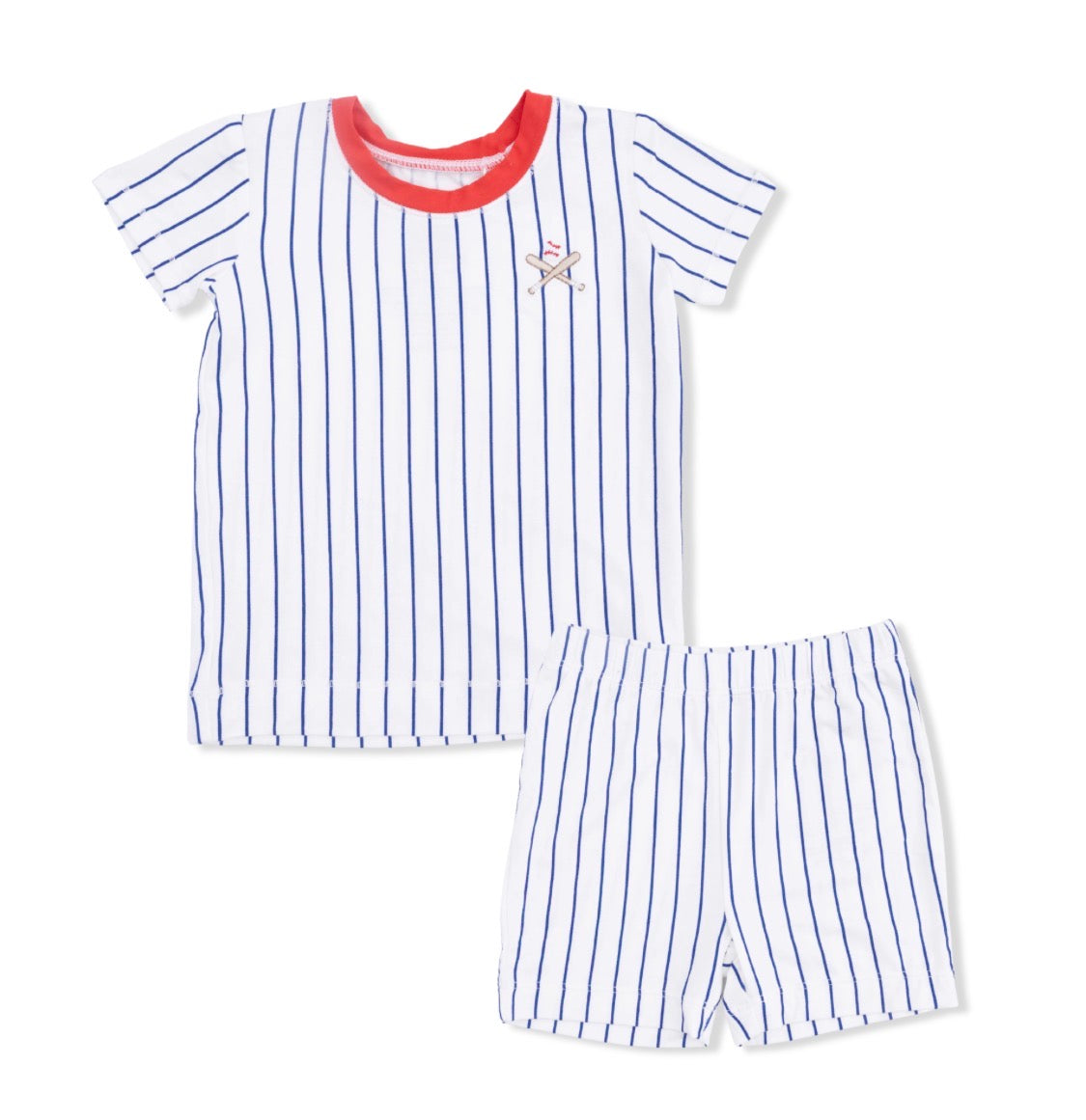 Baseball Stripe Loungewear Short Set