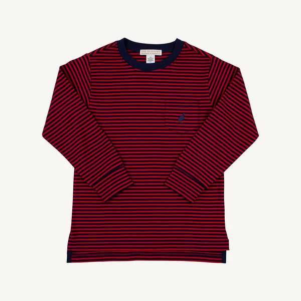 Long Sleeve Carter Crewneck Richmond Red & Nantucket Navy Stripe