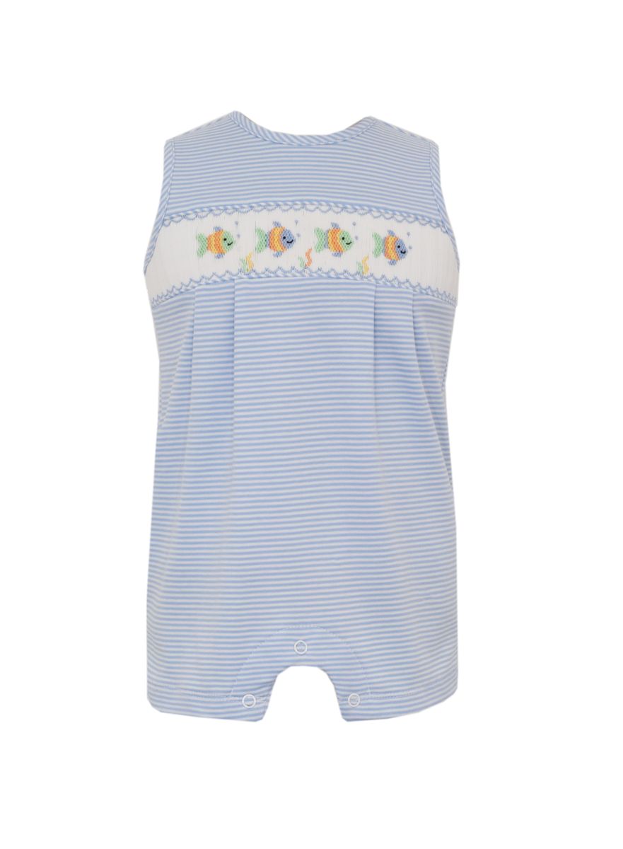Boy’s Light Blue Knit Stripe Jon Jon-Fish