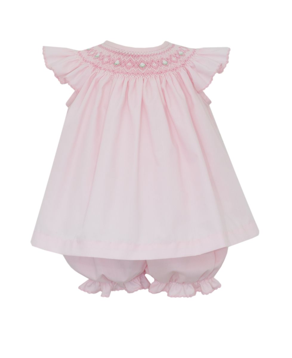 Mila-Pink Poplin Angel Sleeve Bloomer Set