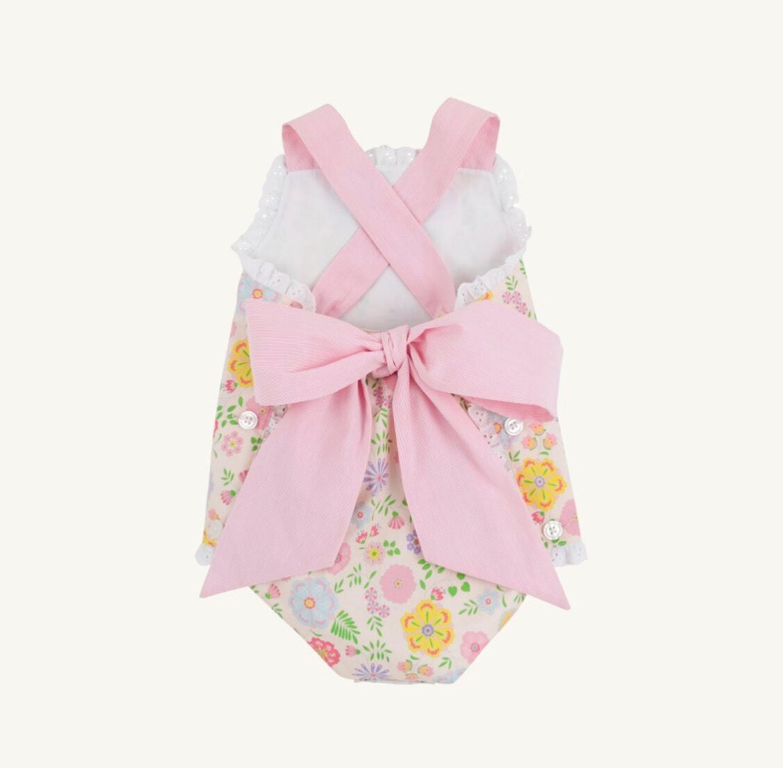Sisi Sunsuit Broadcloth Boca Grande Begonia/Hamptons Hot Pink Pique Stripe