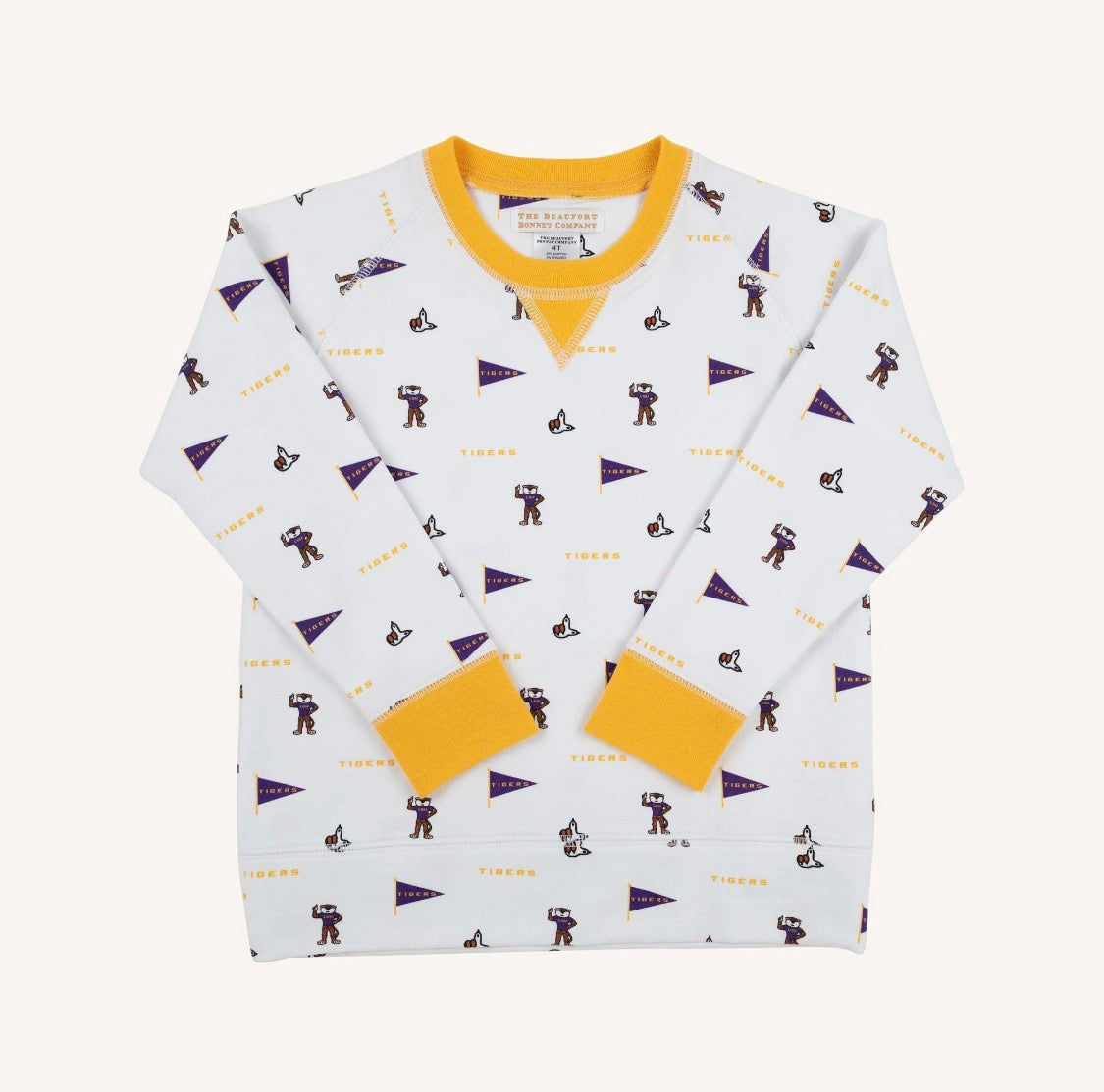 Cassidy Comfy Crewneck Tenacious Tigers (Boys)/LSU Gold