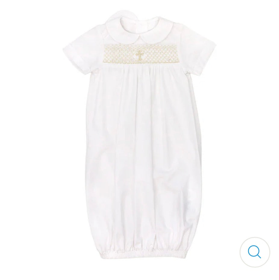 Ivory Christening - Boys Short Sleeve Sac