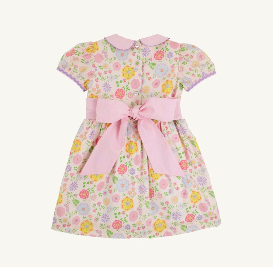 Cindy Lou Sash Dress Broadcloth Boca Grande Begonia/Hamptons Hot Pink Pique Stripe