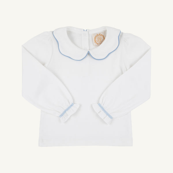 Emma's Top Worth Avenue White with Barrington Blue