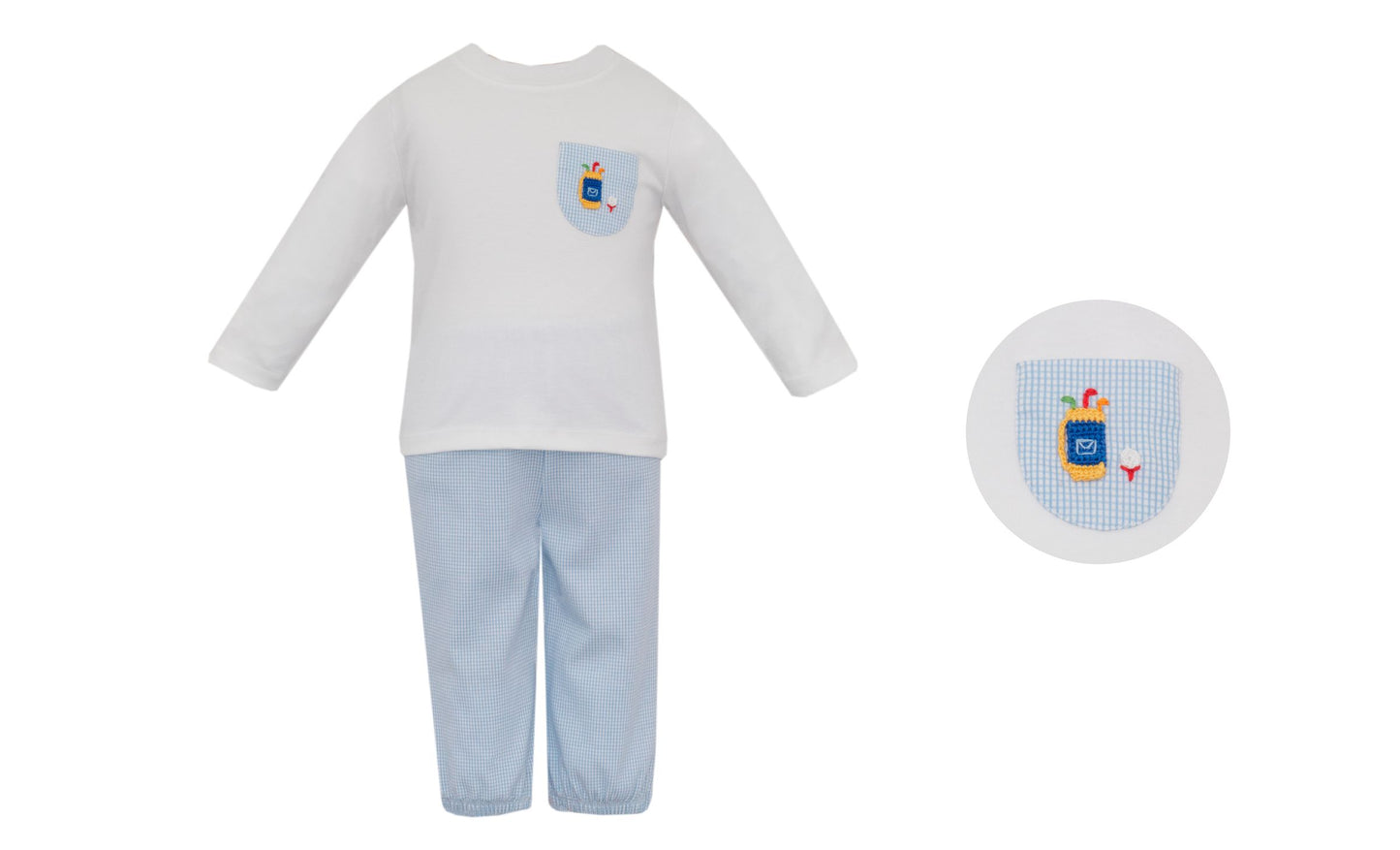 GOLF - Blue Check Boy's Pant Set L/S