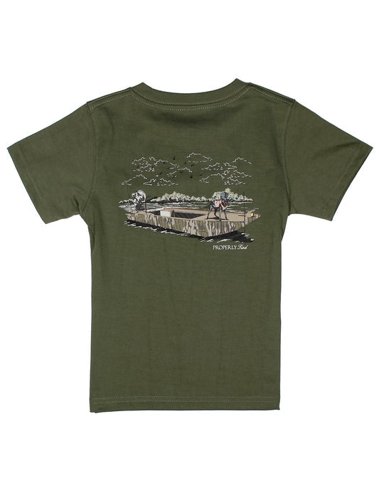 Boys Mossy Oak Boat Ride SS Olive