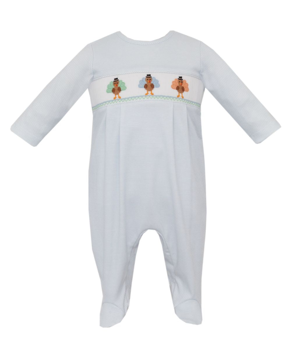 Turkey Boys Blue Knit Stripe Footie