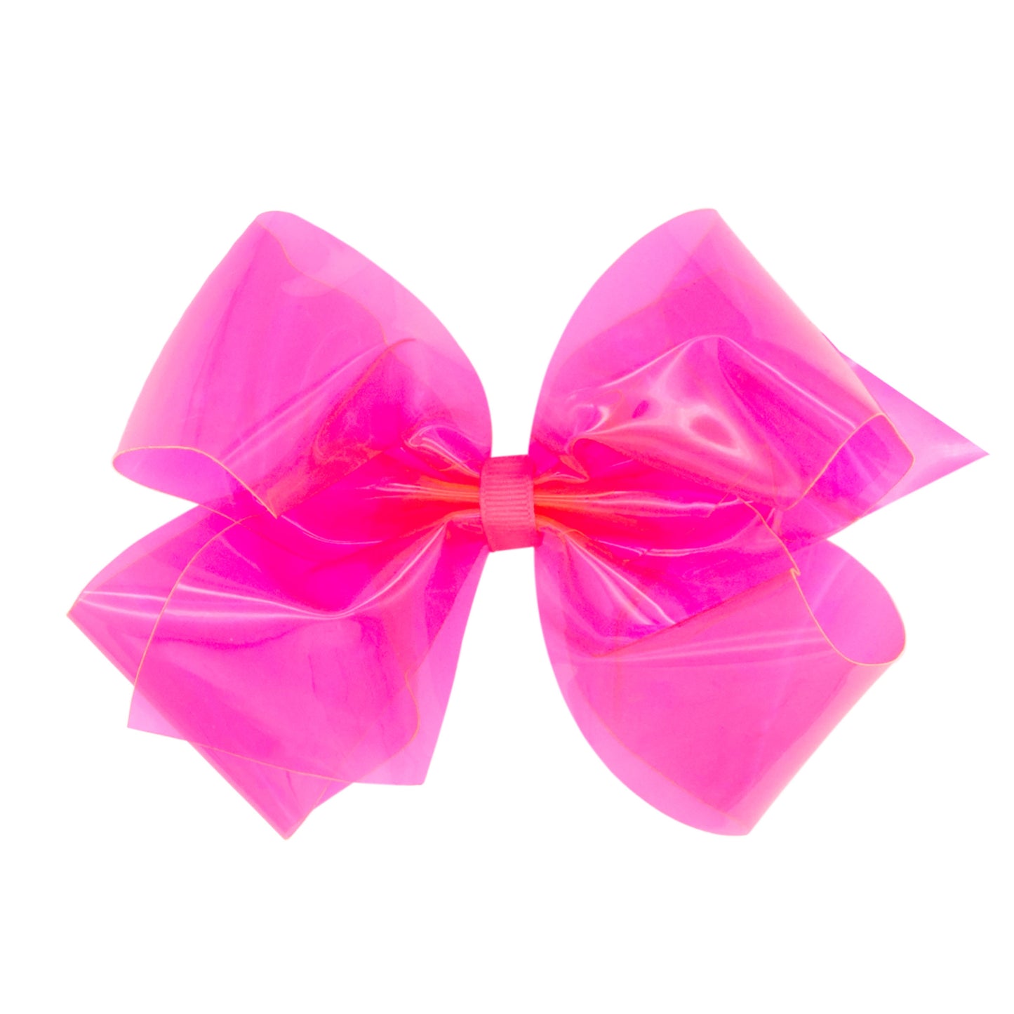 WeeSplash Colored Vinyl Bow with Plain Wrap-Hot Pink