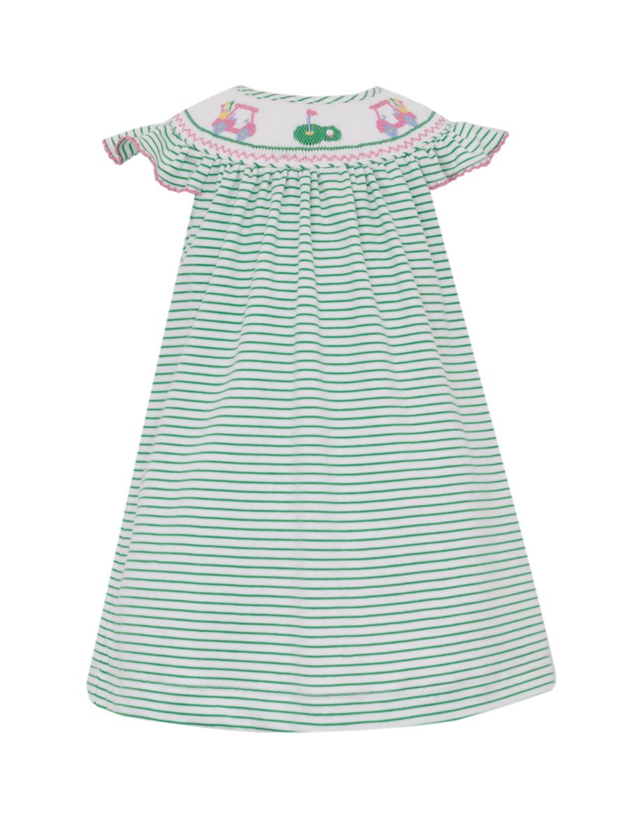 Girl’s Golf Green Stripe Angel Sleeve Bishop
