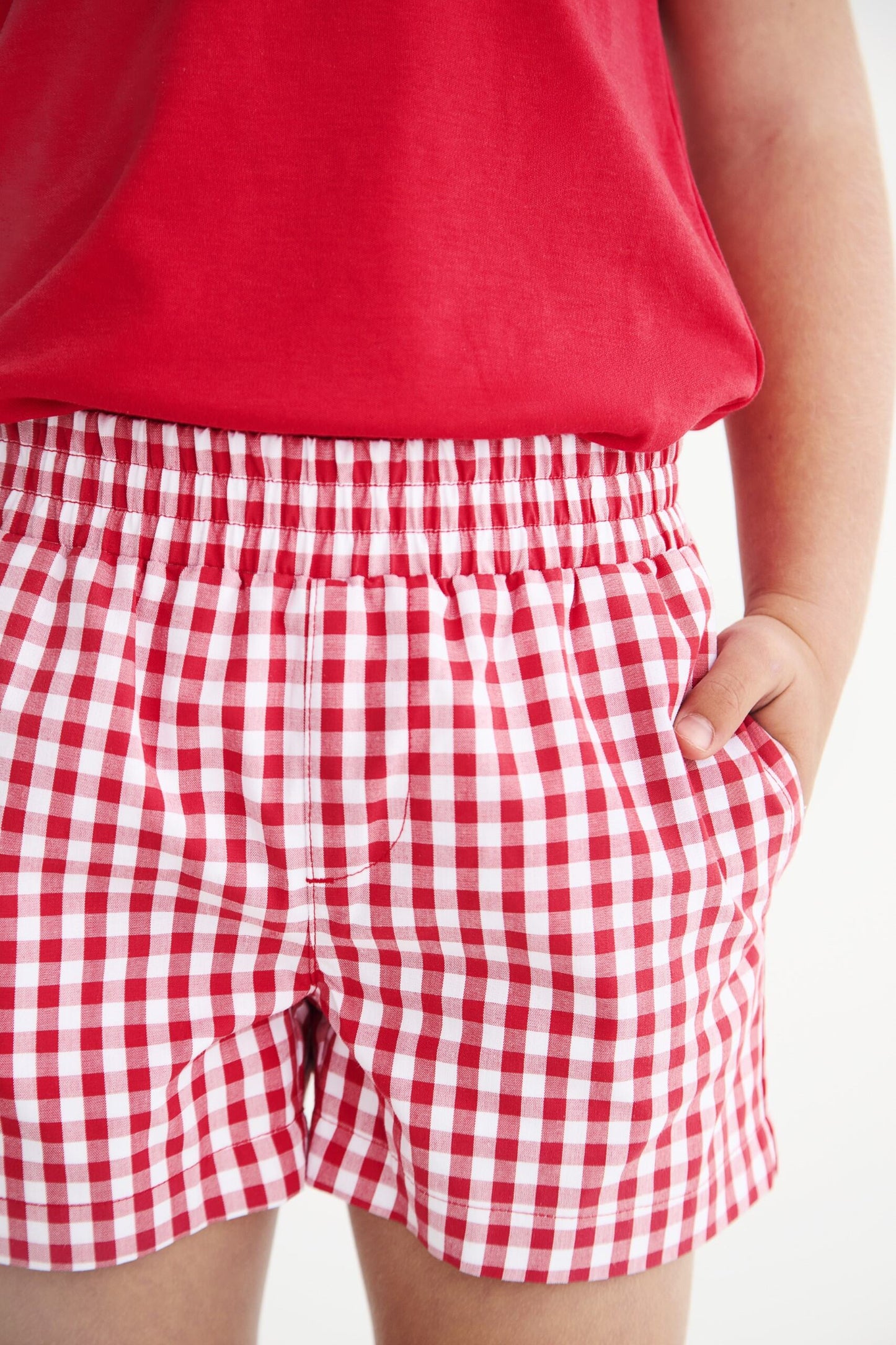 Sheffield Shorts Richmond Red Gingham Belhaven Blue Stork