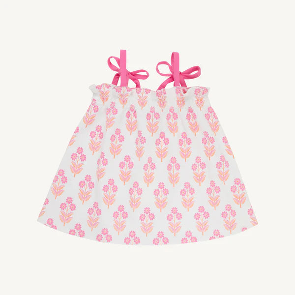 Lainey's Little Top Bridgetown Harbour Hand Block with Winter Park Pink