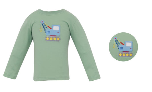 Crane Light Green Knit Boy’s Long Sleeve Tshirt