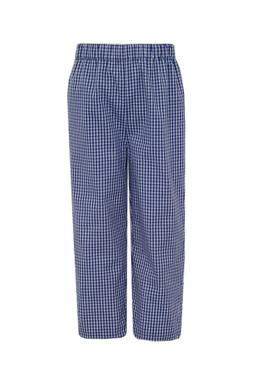 Navy Blue Gingham Pants