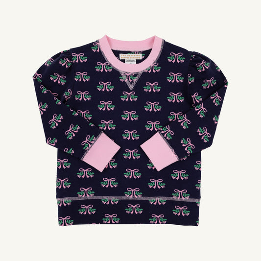 Cassidy Comfy Crewneck Puff Sleeve Beloved Bows Pier Party Pink