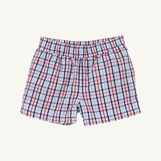 Sheffield Shorts Seersucker Pierce Mill Plaid Seersucker Nantucket Navy