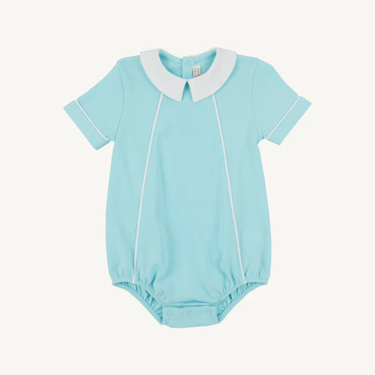 Short Sleeve Biltmore Bubble Edisto Egg Blue with Worth Avenue White