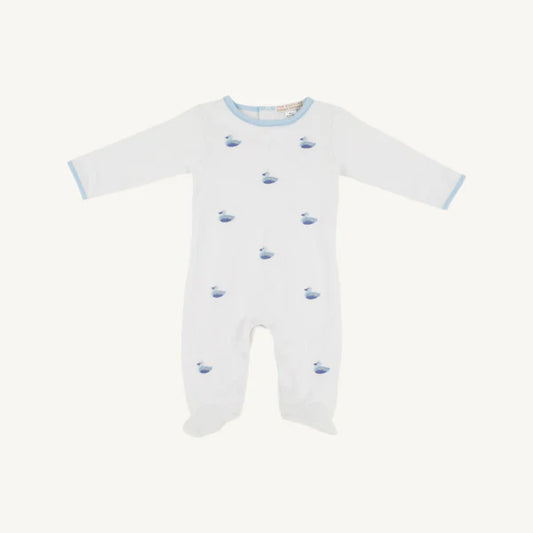 Rock Me Romper Embroidery Worth Ave White/Ducks