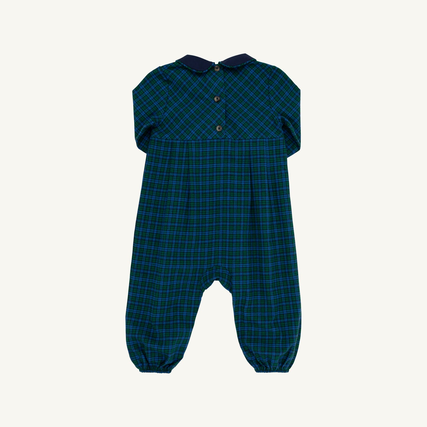 Long Sleeve Bradford Romper Woodlake Point Plaid Nantucket Navy