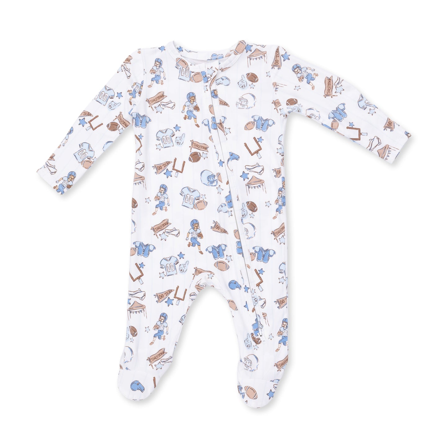 Football Nursery 2 Way Zipper Footie