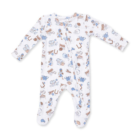 Football Nursery 2 Way Zipper Footie