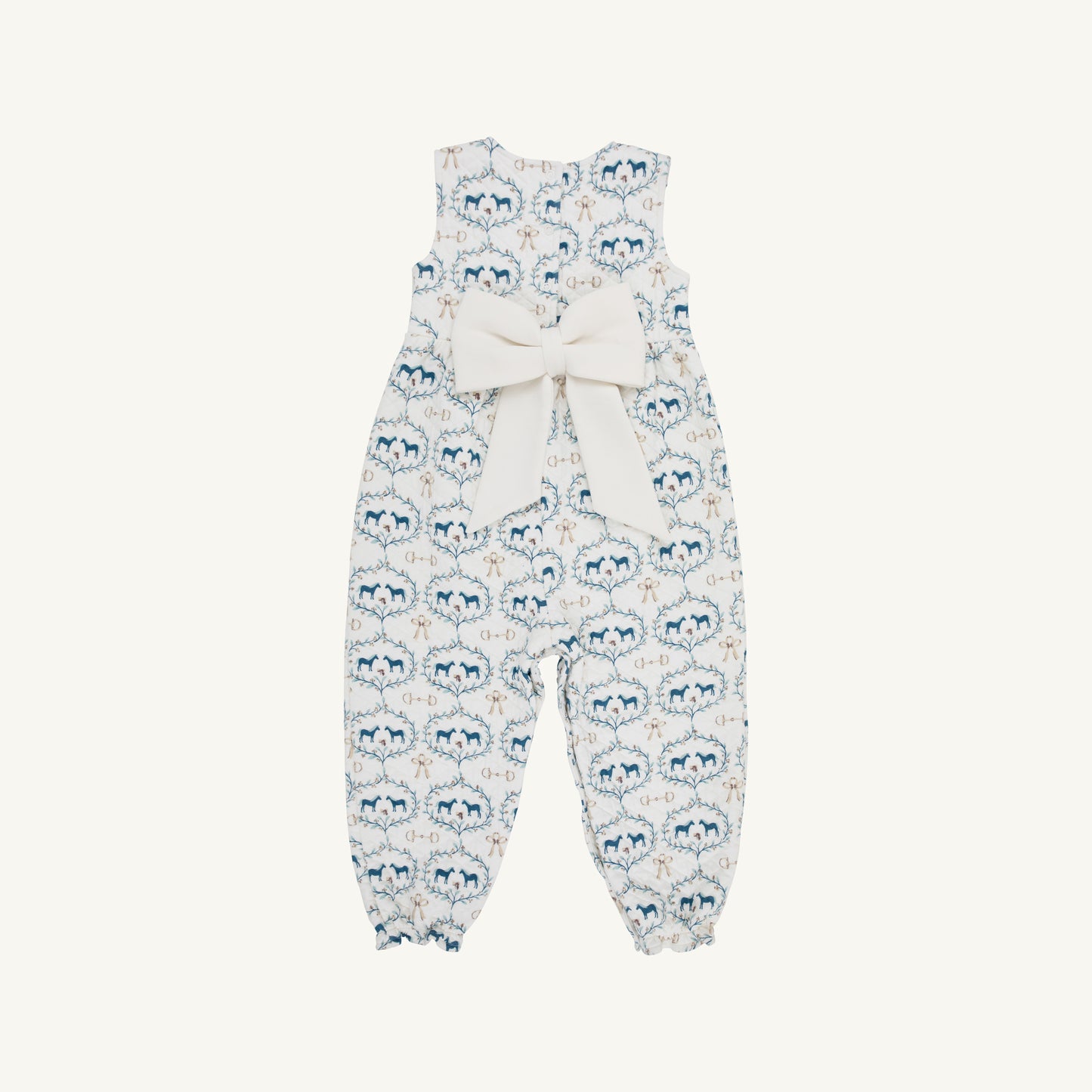 Sleeveless Rebecca Romper Quilted Horse Bits and Bows Palmetto Pearl