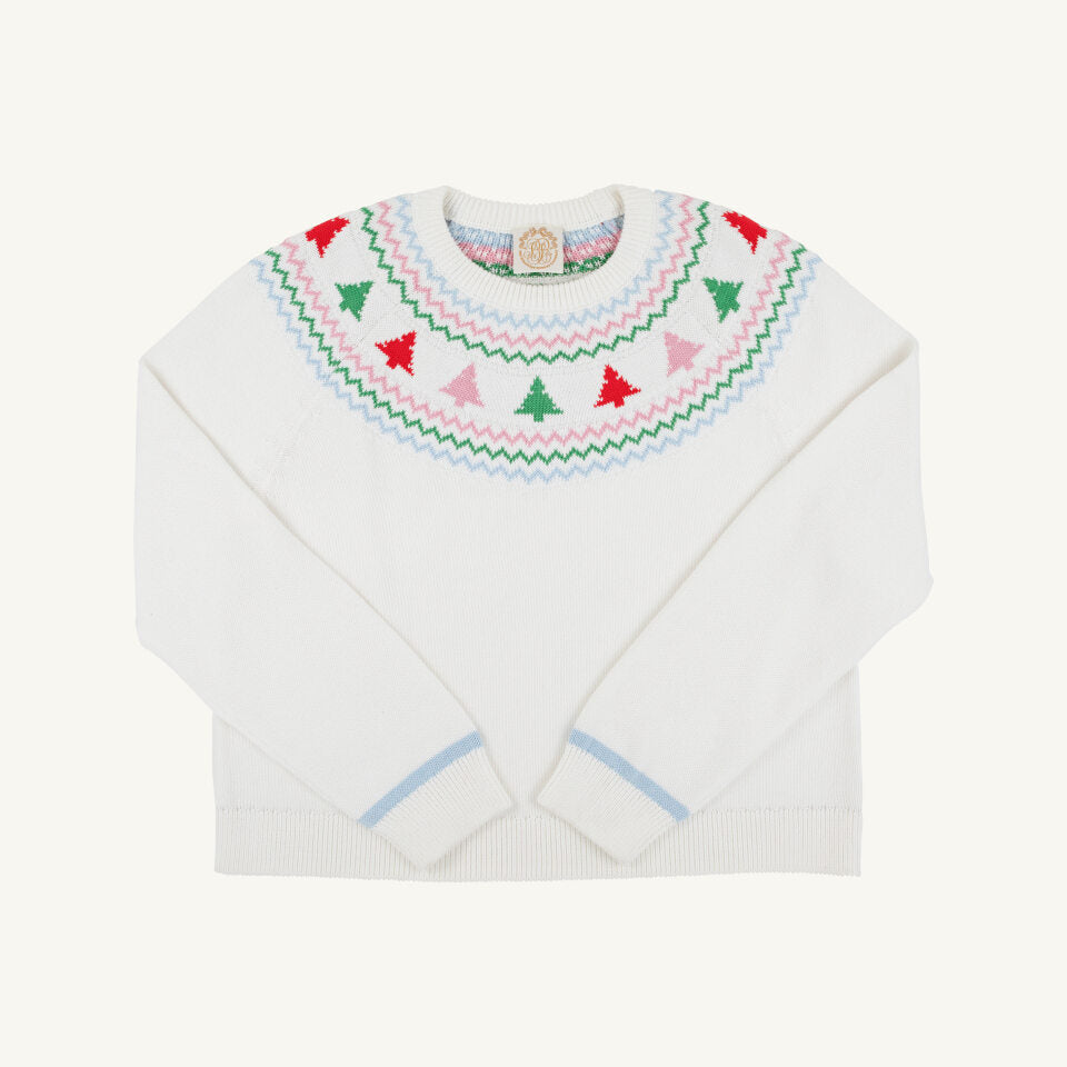 Isabelle's Sweater Fairisle Palmetto Pearl Christmas Trees