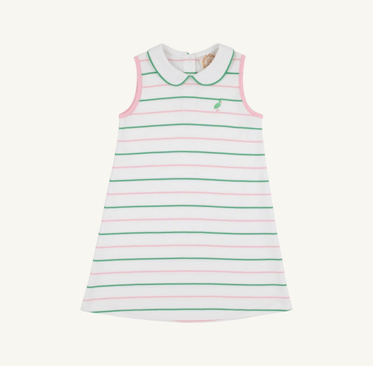 Maude’s Peter Pan Collar Dress Tradd Street Stripe with Pier Party Pink