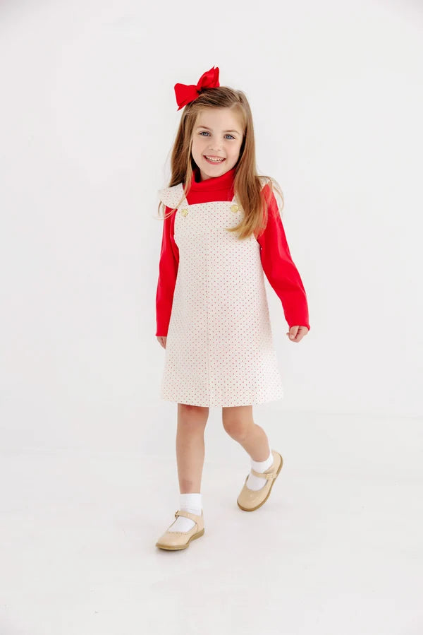 Julia Jumper Corduroy Palmetto Pearl and Richmond Red Microdot