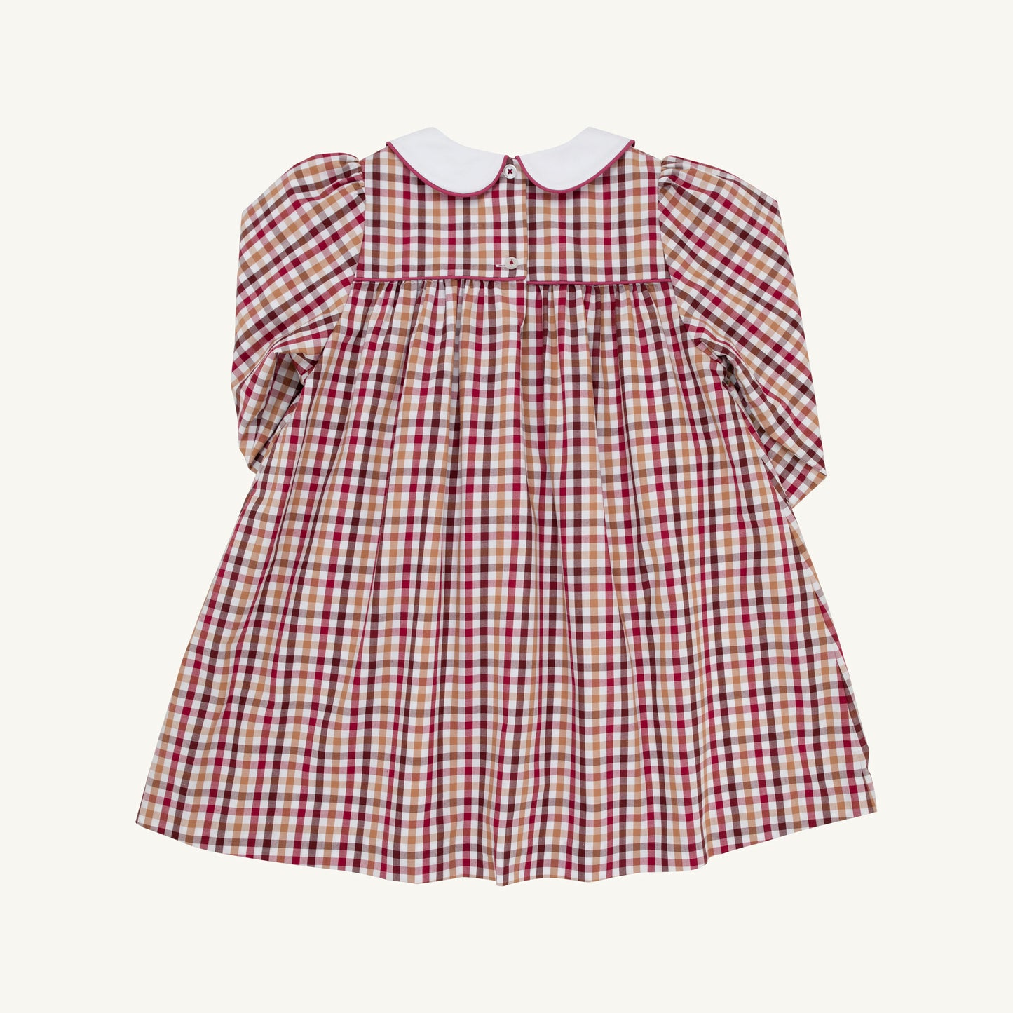Long Sleeve Mary Dal Dress Easton Pond Plaid Worth Ave White