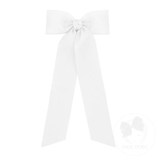 Mini Grosgrain Hair Bowtie With Knot Wrap & Streamer Tails