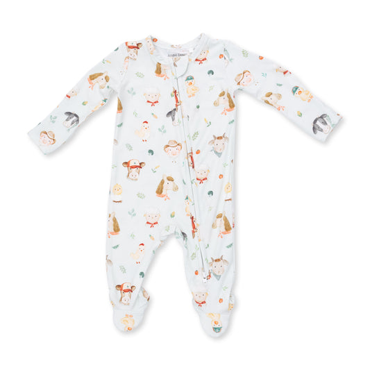 Baby Farm Faces 2 Way Zipper Footie