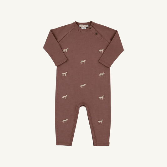 Rayburn Romper Pima Gray Bay Brown Horses