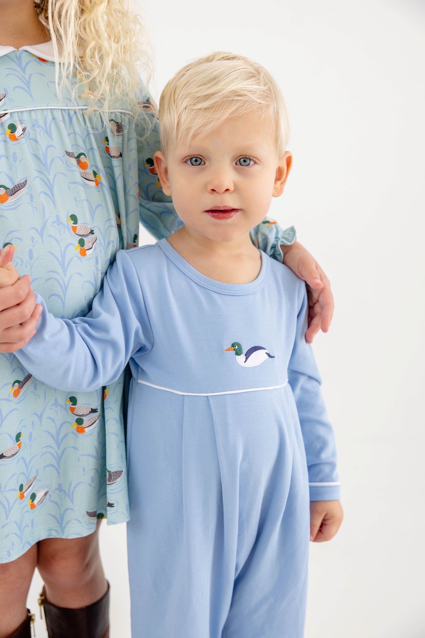 Long Sleeve Bradford Romper Sarasota Sky Worth Ave White Duck