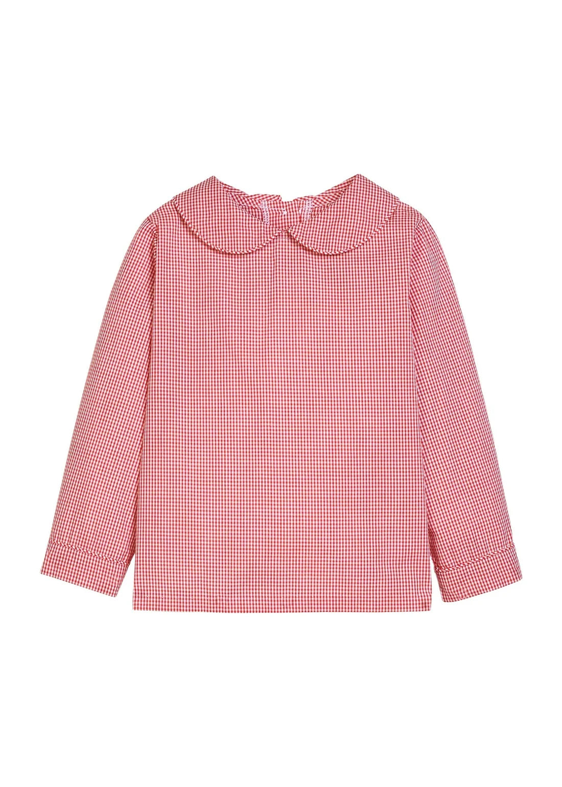Peter Pan Shirt - Red Mini Gingham