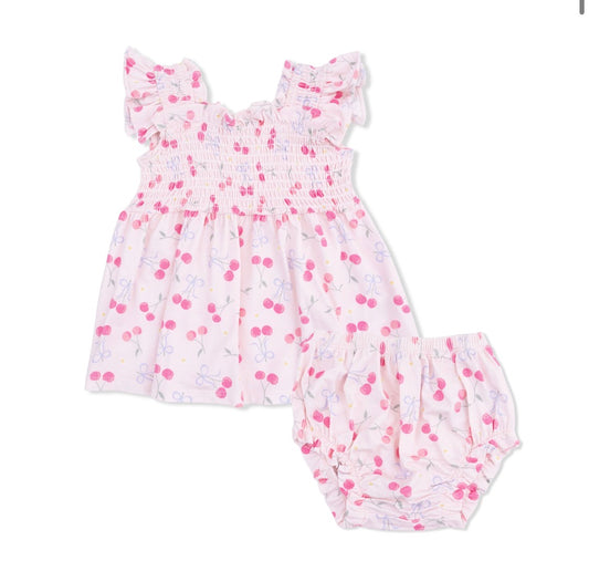 Sweet Bow Cherries Baby Doll Tunic and Bloomer Set