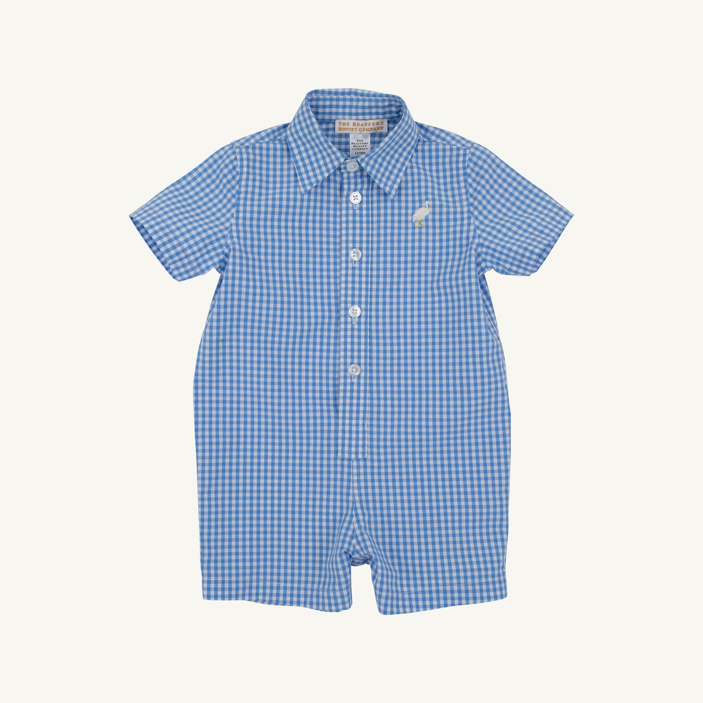 Sir Proper’s Romper Sunrise Blvd Blue Mini Gingham